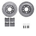 Dynamic Friction Co 7612-63006, Rotors-Drilled, Slotted-Silver w/ 5000 Euro Ceramic Brake Pads incl. Hardware, Zinc Coat 7612-63006